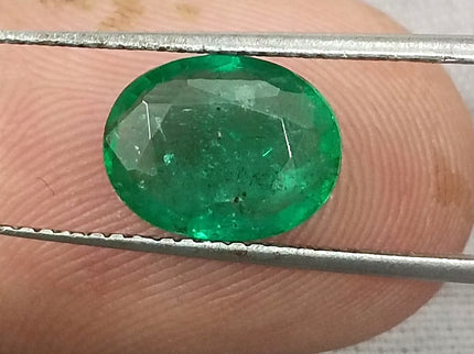 1.91ct Natural Emerald GSI Certified Zambian Medium Green Oval Gemstone