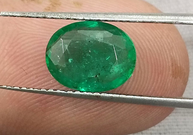 GSI Certified 1.91ct Vivid Green Zambian Emerald, Natural Earth Mined Gemstone