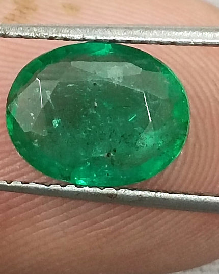 GSI Certified 1.91ct Vivid Green Zambian Emerald, Natural Earth Mined Gemstone