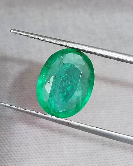 GSI Certified 1.91ct Vivid Green Zambian Emerald, Natural Earth Mined Gemstone