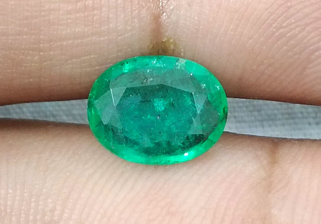 GSI Certified 1.91ct Vivid Green Zambian Emerald, Natural Earth Mined Gemstone