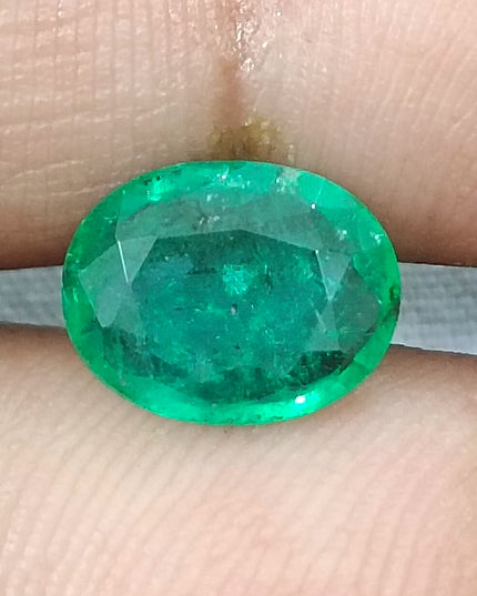 GSI Certified 1.91ct Vivid Green Zambian Emerald, Natural Earth Mined Gemstone