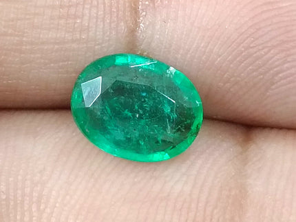 1.91ct Natural Emerald GSI Certified Zambian Medium Green Oval Gemstone