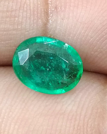 GSI Certified 1.91ct Vivid Green Zambian Emerald, Natural Earth Mined Gemstone