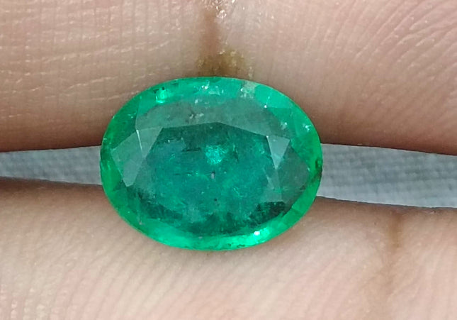 GSI Certified 1.91ct Vivid Green Zambian Emerald, Natural Earth Mined Gemstone