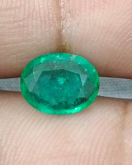 GSI Certified 1.91ct Vivid Green Zambian Emerald, Natural Earth Mined Gemstone