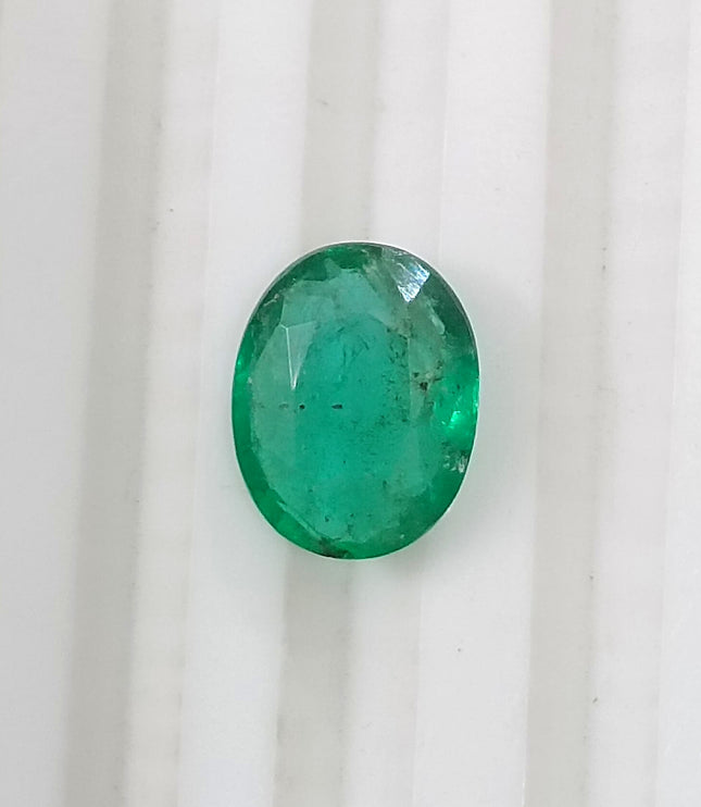 Certified 1.91ct Medium Green Zambian Emerald