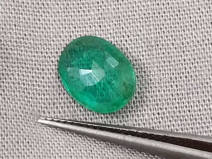 1.91ct Natural Emerald GSI Certified Zambian Medium Green Oval Gemstone