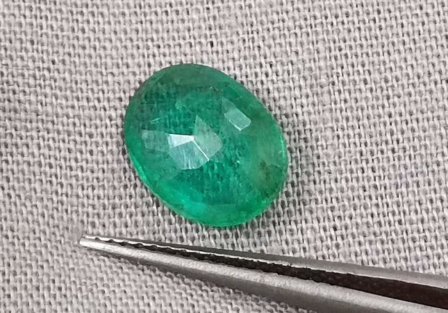 GSI Certified 1.91ct Vivid Green Zambian Emerald, Natural Earth Mined Gemstone