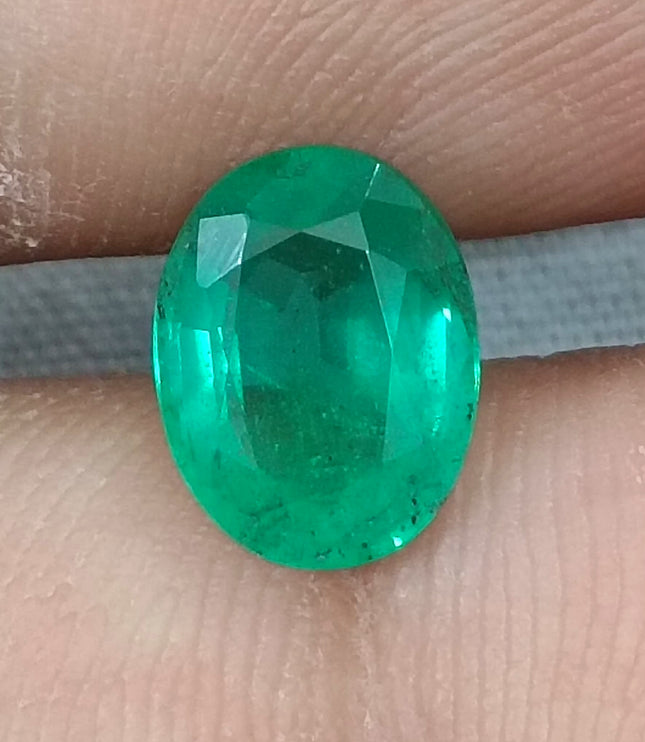 GSI Certified 1.99ct Grass Green Emerald, Natural Earth Mined Gemstone