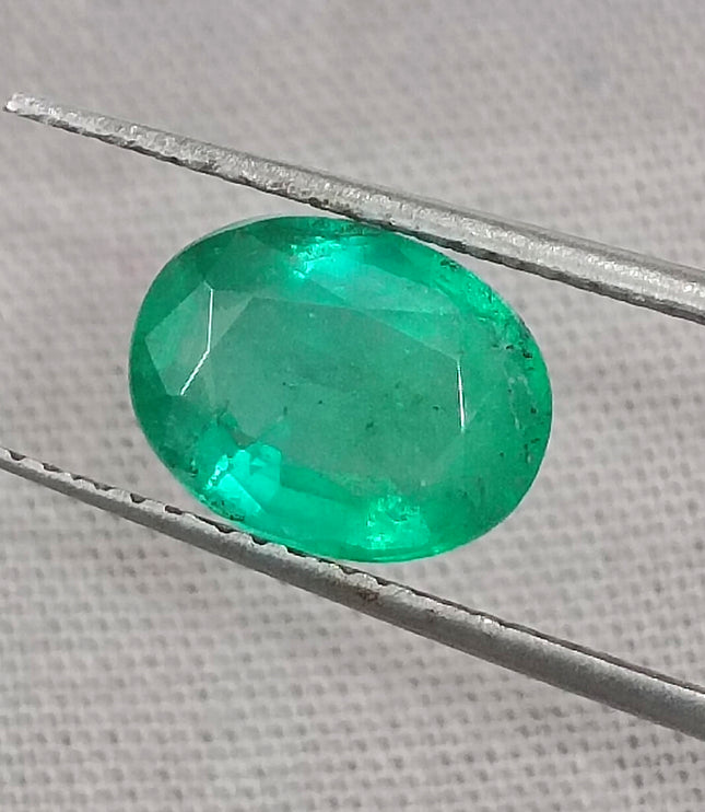 GSI Certified 1.99ct Grass Green Emerald, Natural Earth Mined Gemstone