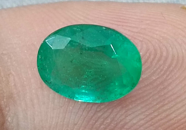 GSI Certified 1.99ct Grass Green Emerald, Natural Earth Mined Gemstone