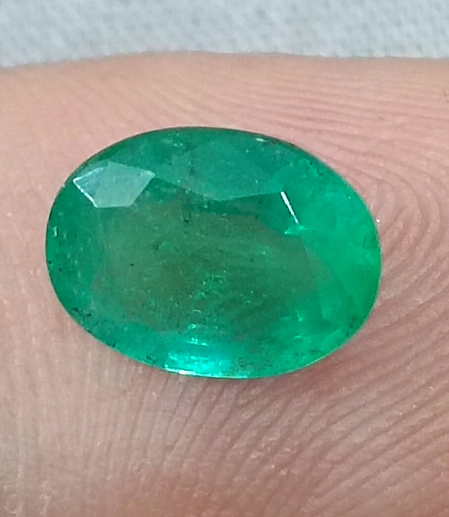 GSI Certified 1.99ct Grass Green Emerald, Natural Earth Mined Gemstone