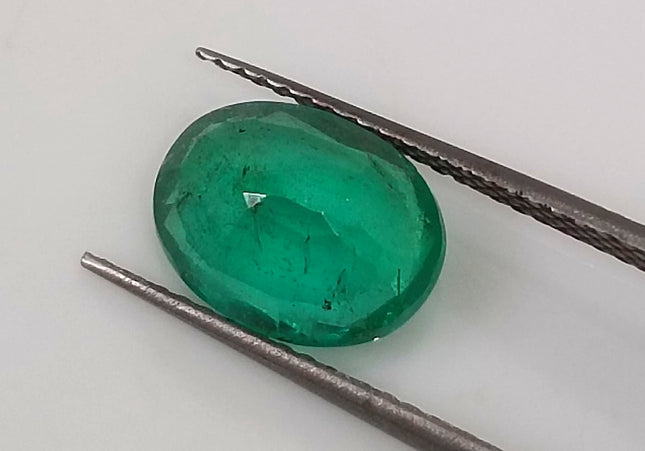 GSI Certified 1.99ct Grass Green Emerald, Natural Earth Mined Gemstone