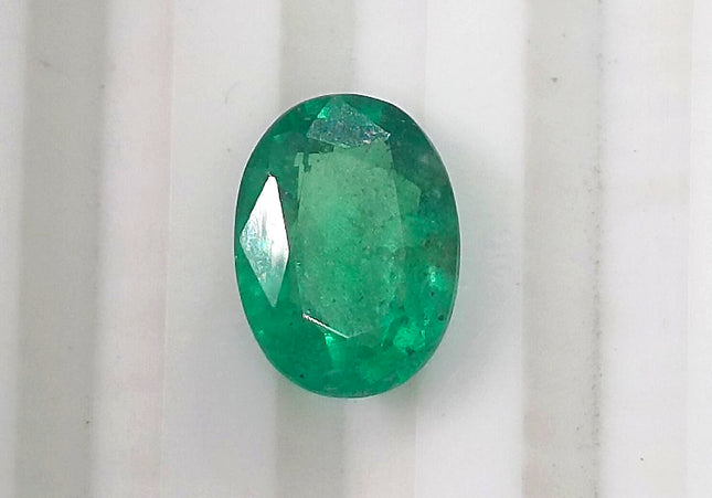 GSI Certified 1.64ct Water Green Zambian Emerald, Natura Gemstone