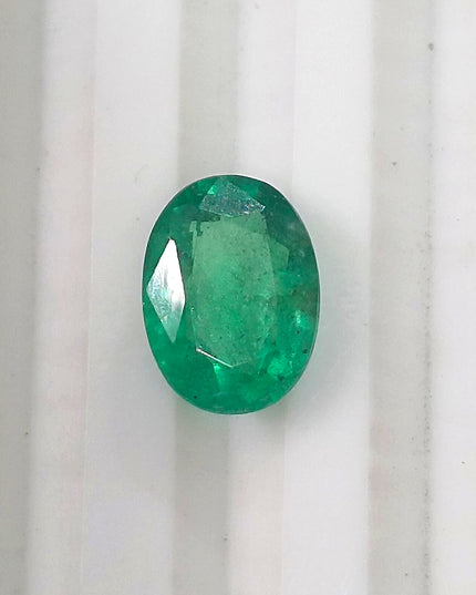 GSI Certified 1.64ct Water Green Zambian Emerald, Natura Gemstone