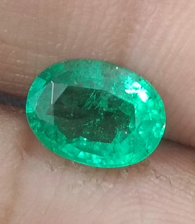 Panjshir Emerald 1.64ct Certified Exceptional luster Water Green Natural Gemstone