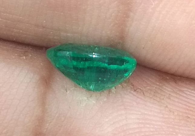 GSI Certified 1.64ct Water Green Zambian Emerald, Natura Gemstone