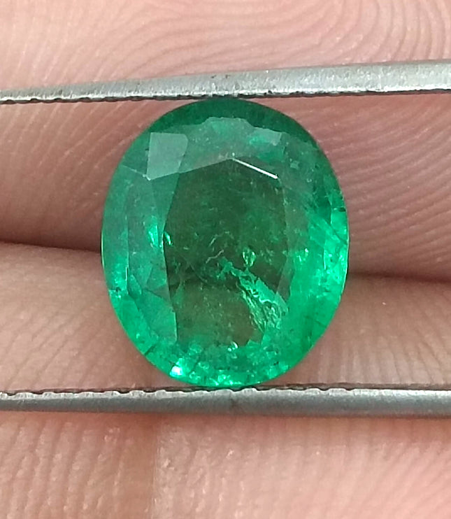 Certified 1.94ct Vivid Medium Green Emerald, Natural loose gemstone