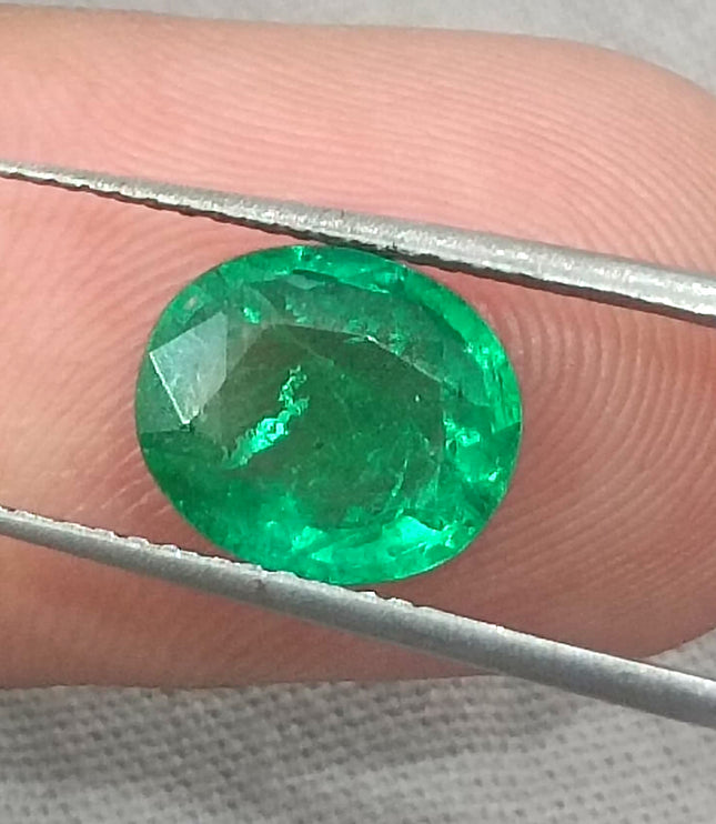Certified 1.94ct Vivid Medium Green Emerald, Natural loose gemstone