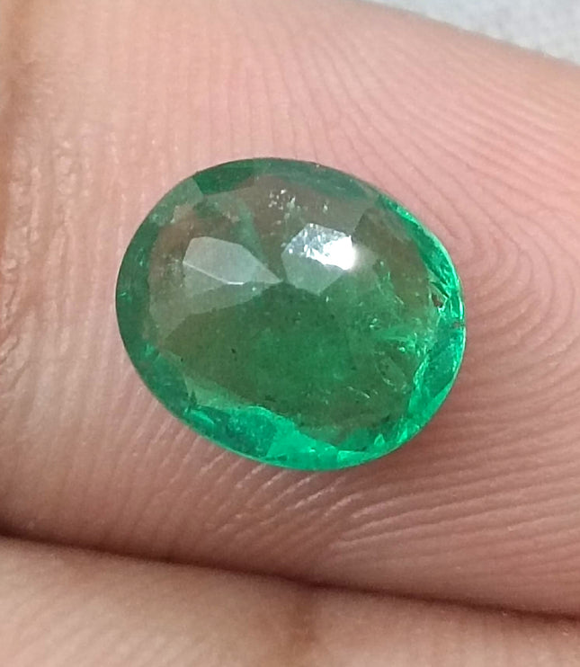 Certified 1.94ct Vivid Medium Green Emerald, Natural loose gemstone
