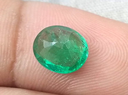 Certified 1.94ct Vivid Medium Green Emerald, Natural loose gemstone