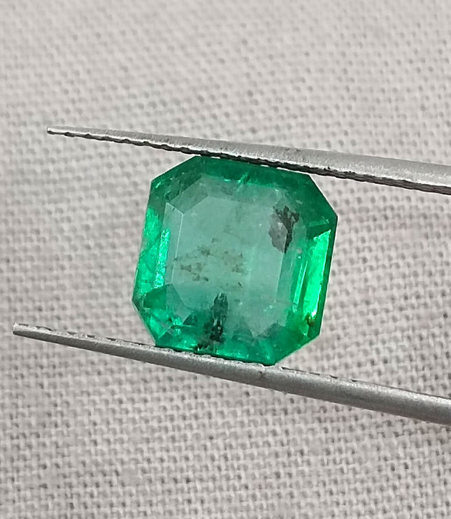 Zambian Emerald 2.43ct Certified Vivid Medium Green Natural earth mined Gemstone