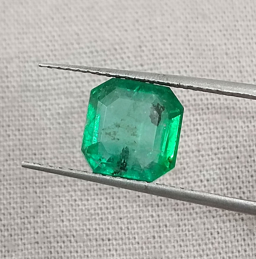 Zambian Emerald 2.43ct Certified Vivid Medium Green Natural earth mined Gemstone