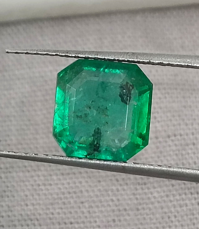 Zambian Emerald 2.43ct Certified Vivid Medium Green Natural earth mined Gemstone