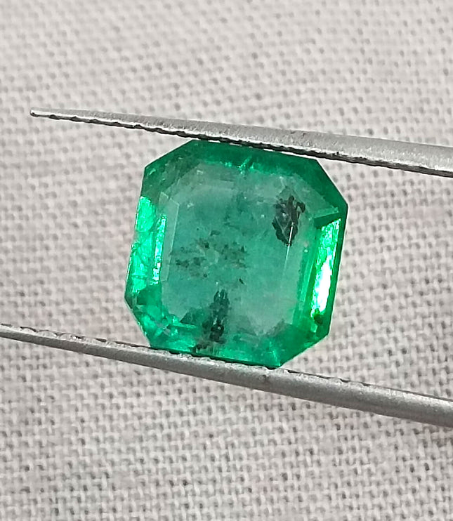 Zambian Emerald 2.43ct Certified Vivid Medium Green Natural earth mined Gemstone