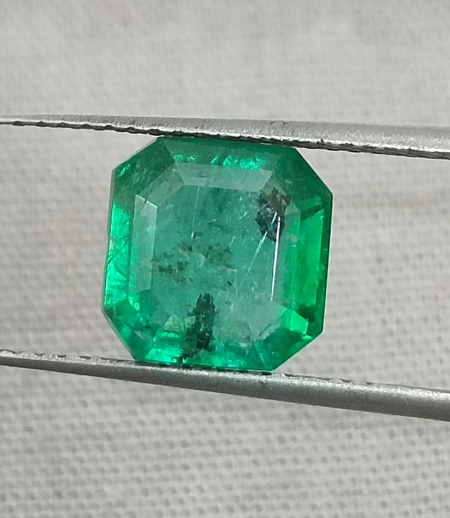 Zambian Emerald 2.43ct Certified Vivid Medium Green Natural earth mined Gemstone