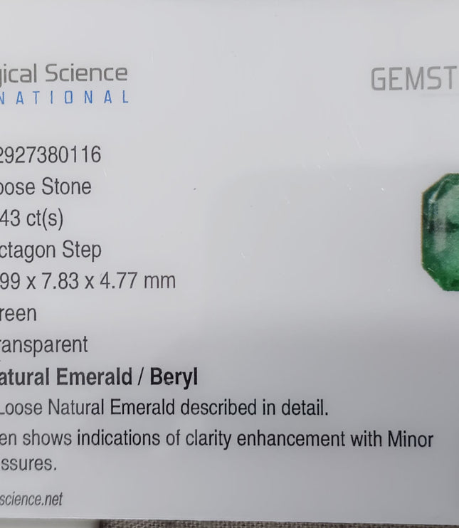 Zambian Emerald 2.43ct Certified Vivid Medium Green Natural earth mined Gemstone