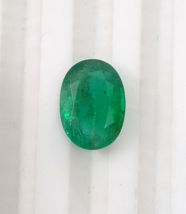 GSI Certified 1.69ct Medium Deep Green Emerald.