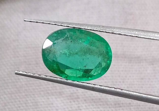 GSI Certified 1.69ct Medium Deep Green Emerald.
