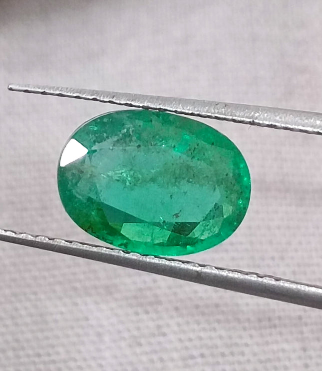 GSI Certified 1.69ct Medium Deep Green Emerald.