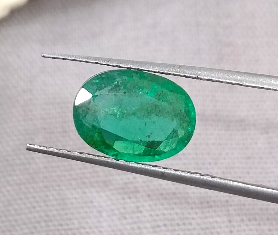 GSI Certified 1.69ct Medium Deep Green Emerald.