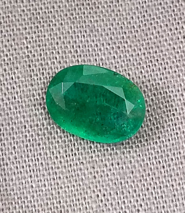 GSI Certified 1.69ct Medium Deep Green Emerald.