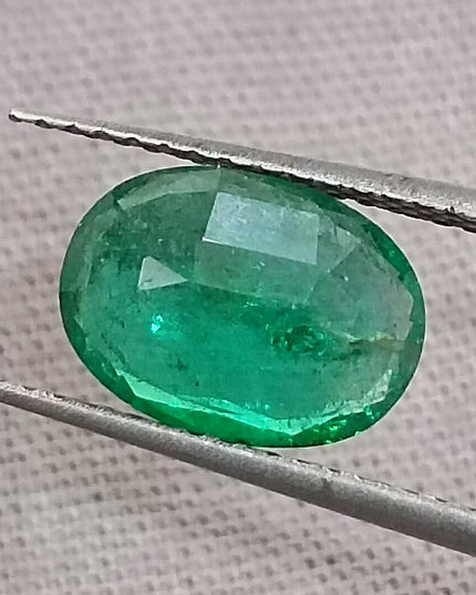 GSI Certified 1.69ct Medium Deep Green Emerald.