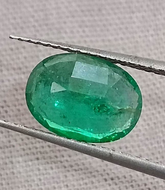 GSI Certified 1.69ct Medium Deep Green Emerald.