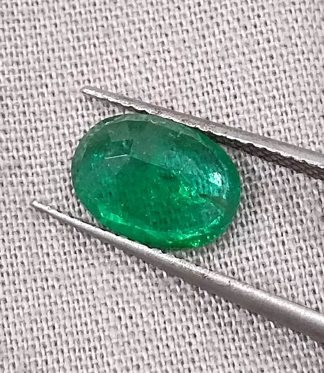 GSI Certified 1.69ct Medium Deep Green Emerald.