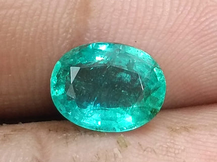 Zambian Emerald 2.13ct Certified Natural Oval Cut Loose Gemstone
