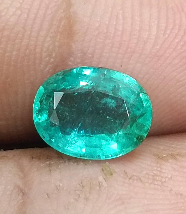 Zambian Emerald 2.13ct Certified Natural Oval Cut Loose Gemstone