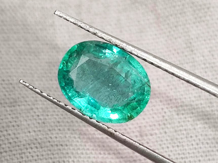 Zambian Emerald 2.13ct Certified Natural Oval Cut Loose Gemstone