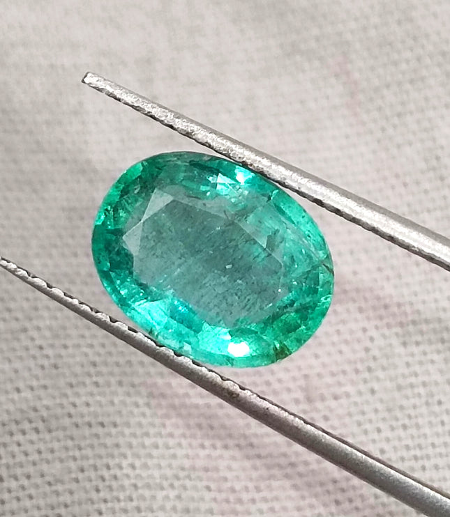 Zambian Emerald 2.13ct Certified Natural Oval Cut Loose Gemstone