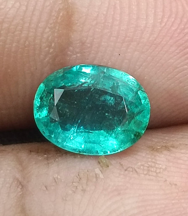 Zambian Emerald 2.13ct Certified Natural Oval Cut Loose Gemstone