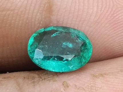Zambian Emerald 2.13ct Certified Natural Oval Cut Loose Gemstone