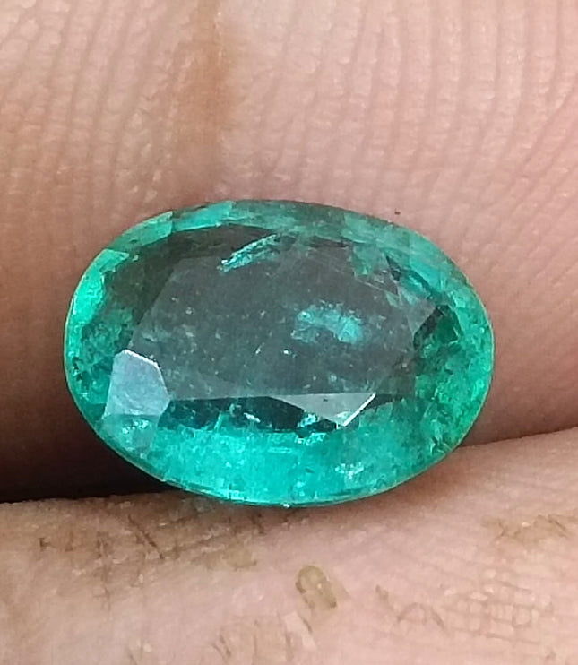 Zambian Emerald 2.13ct Certified Natural Oval Cut Loose Gemstone