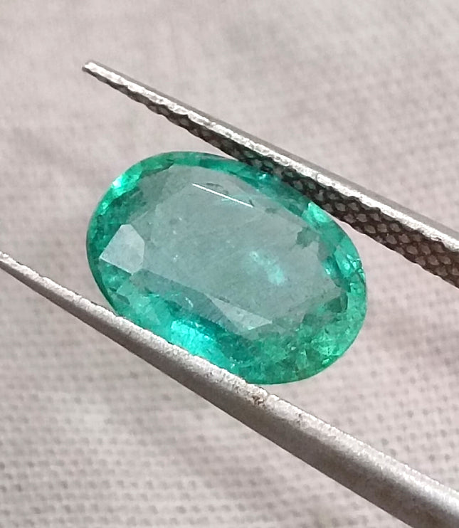 Zambian Emerald 2.13ct Certified Natural Oval Cut Loose Gemstone
