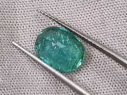 Zambian Emerald 2.13ct Certified Natural Oval Cut Loose Gemstone