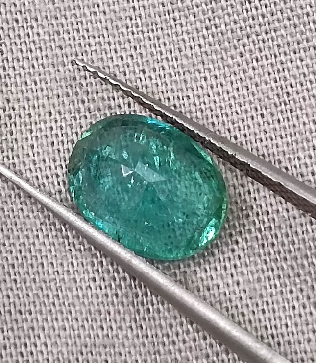 Zambian Emerald 2.13ct Certified Natural Oval Cut Loose Gemstone